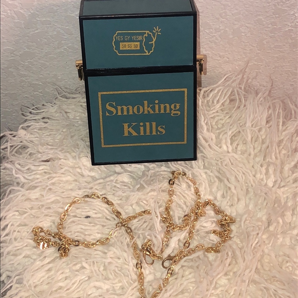 Forest Green cigarettes clutch purse